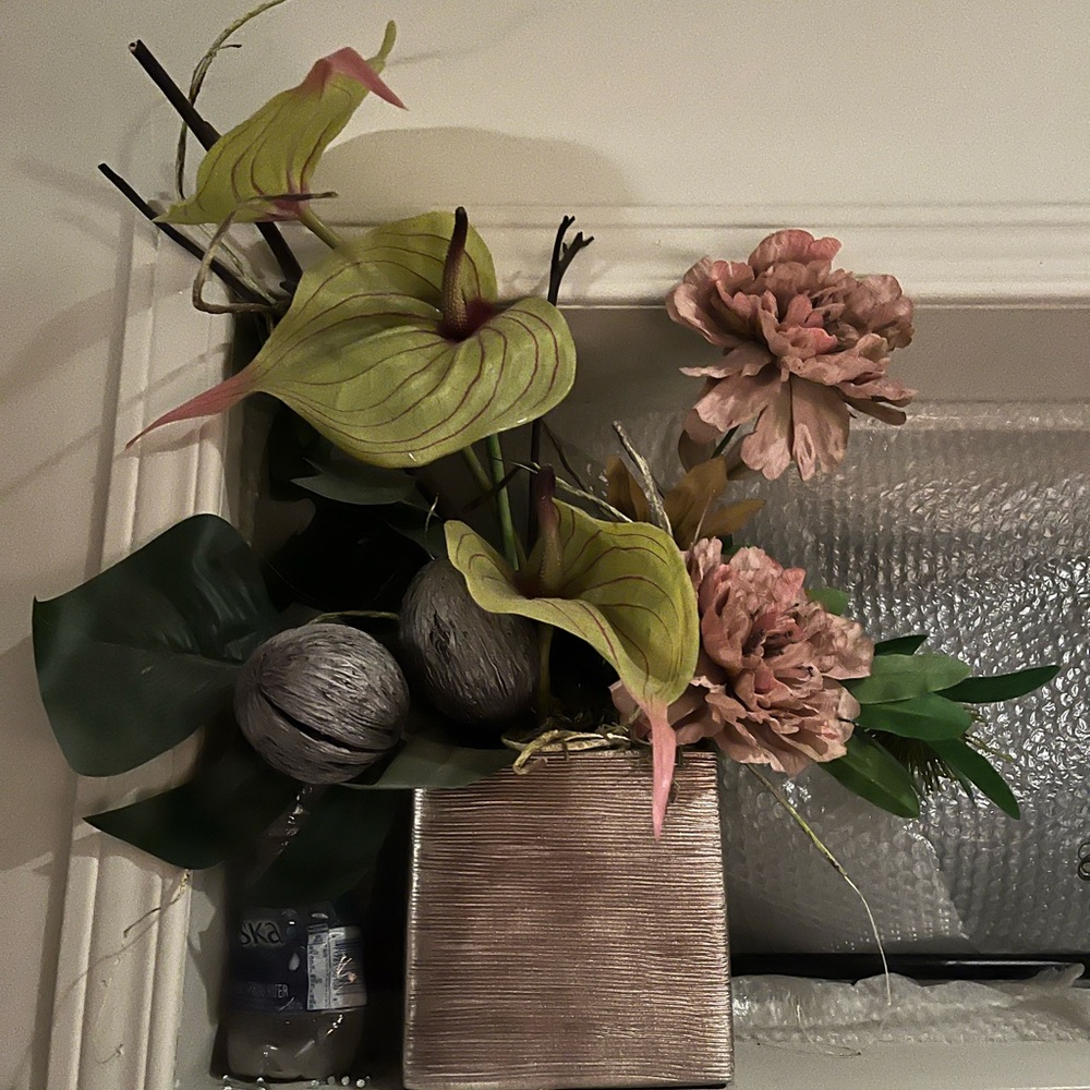 Floral Arrangement with Pink and Green Accents